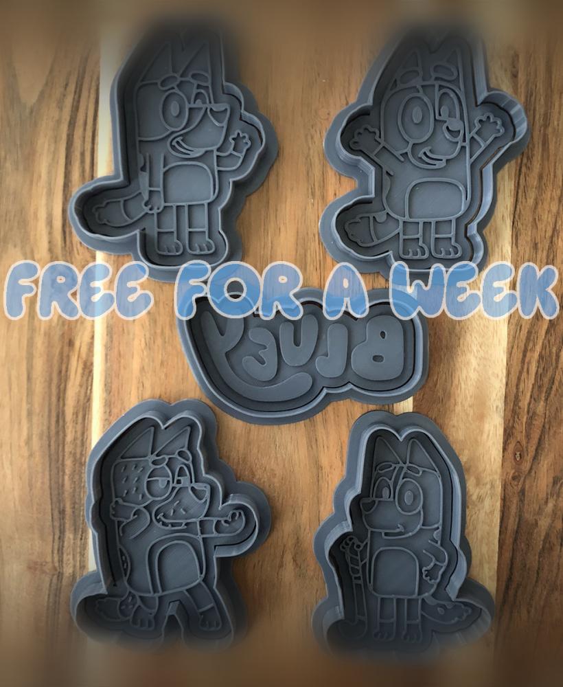 Bluey Cookie Cutters and Stamps 3d model