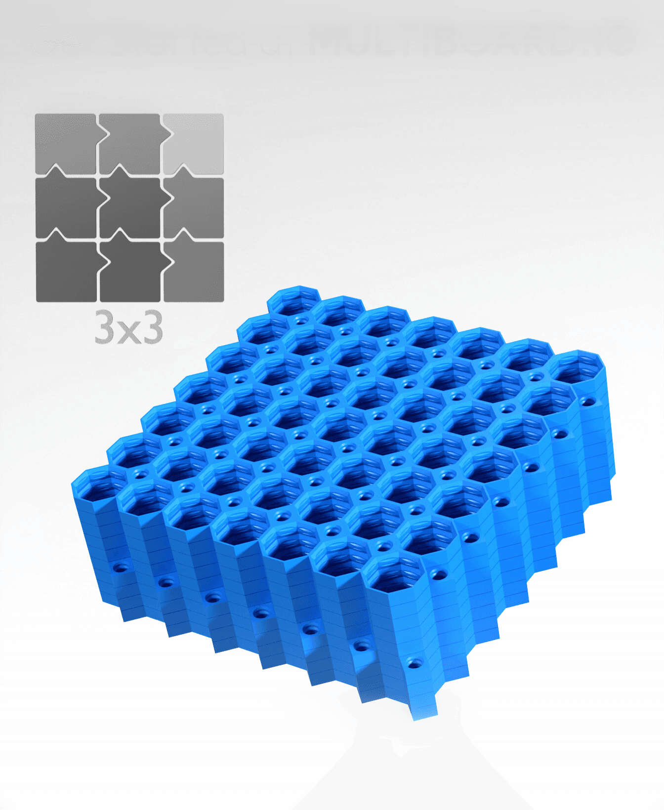 7x7 Tiles - 3x3 Board - Ironing Stack 3d model