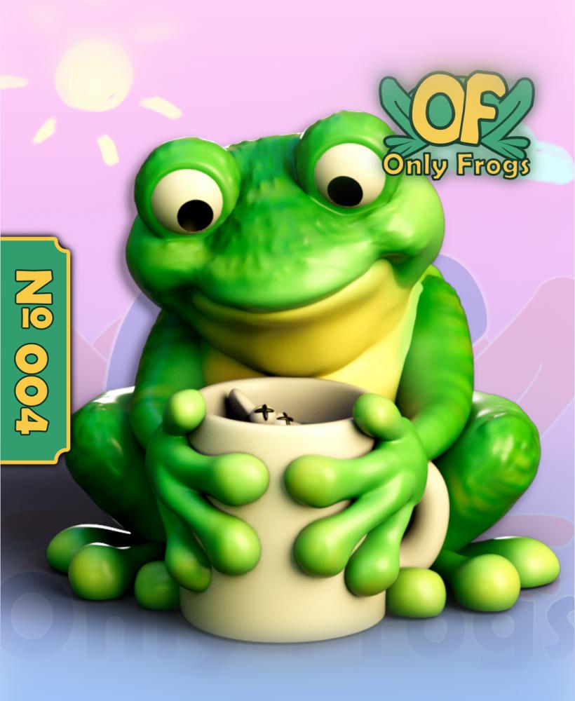 Tea Time Frog 3d model