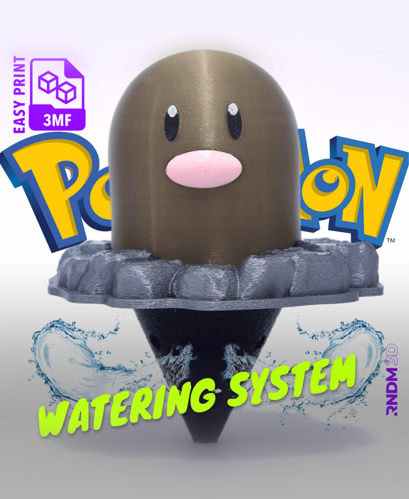 Diglett Funnel (Easy Print .3mf) - Watering Plants *by RNDM3D* 3d model