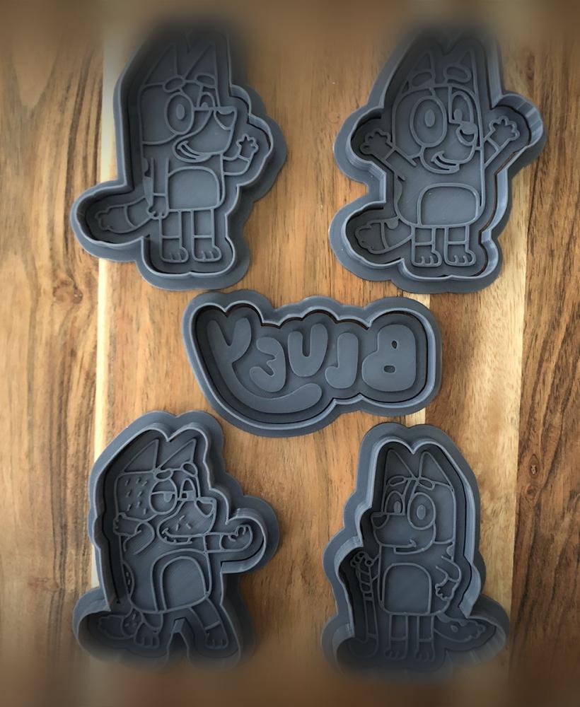 Bluey Cookie Cutters and Stamps 3d model