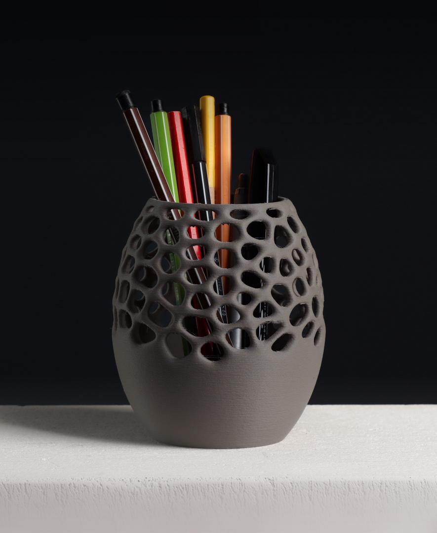 Voronoi Pencil Holder Cup, Office Desk Organizer  3d model