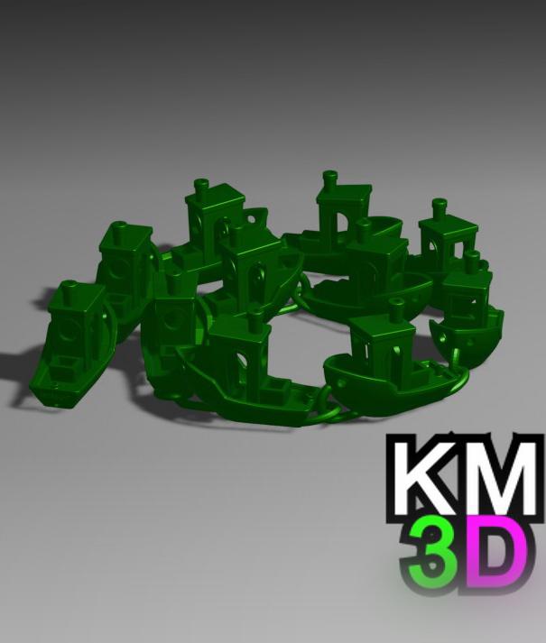 Articulated benchy snake 3d model