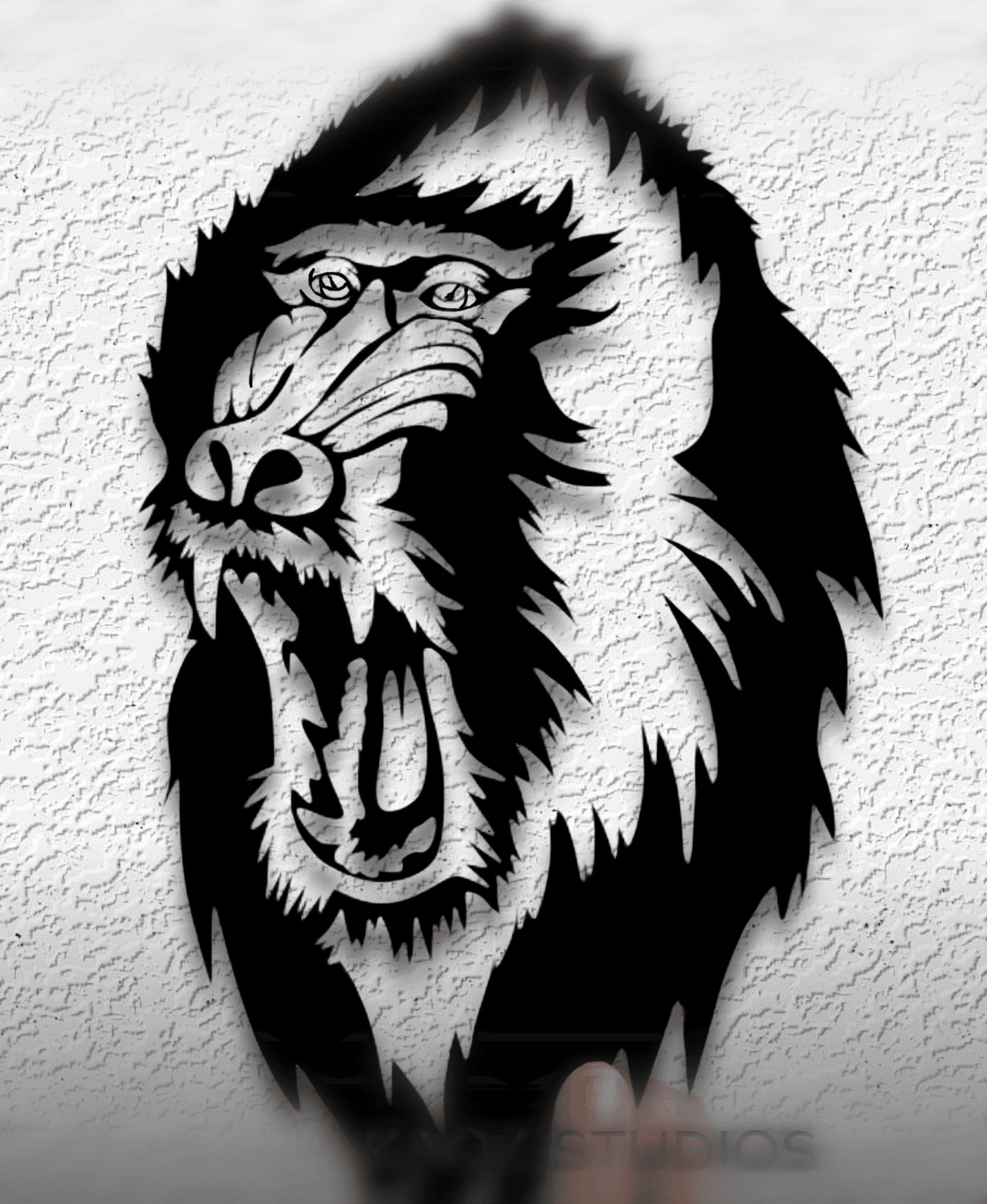 baboon wall art monkey wall decor primate decoration 3d model
