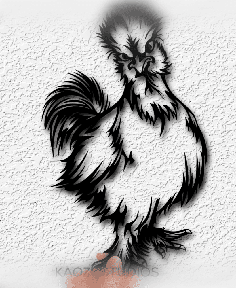 silky chicken wall art rooster wall decor hen decoration 3d model