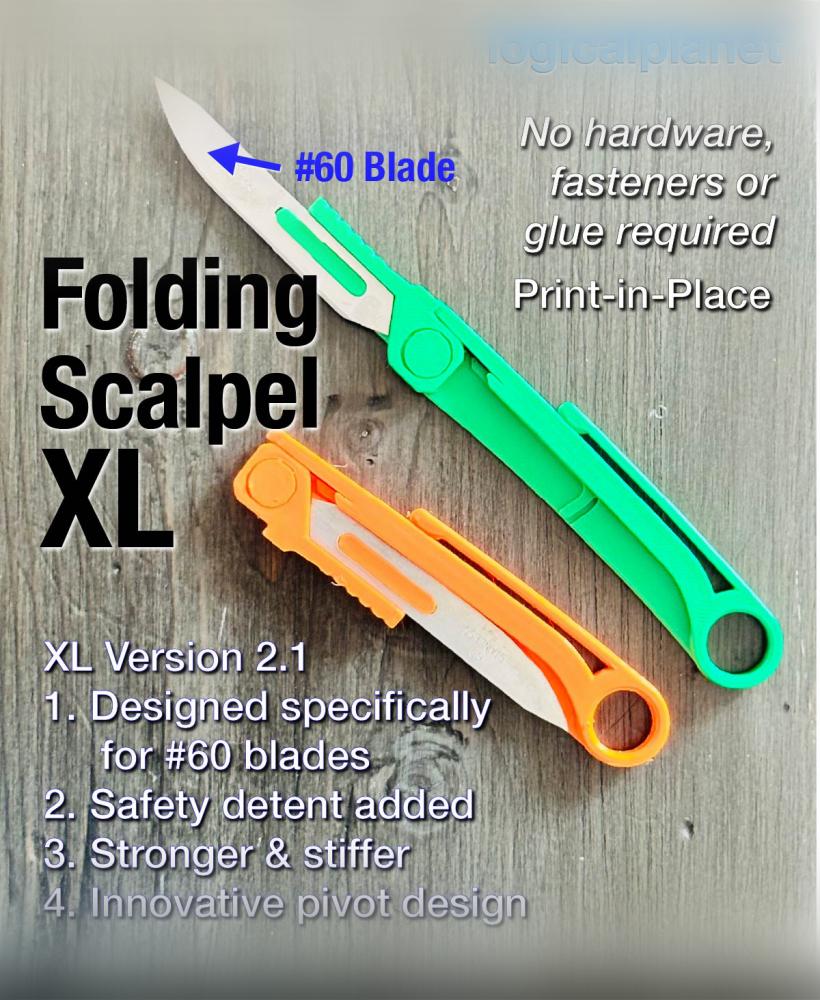 Folding Scalpel XL v2.1 (for #60 Blades) 3d model