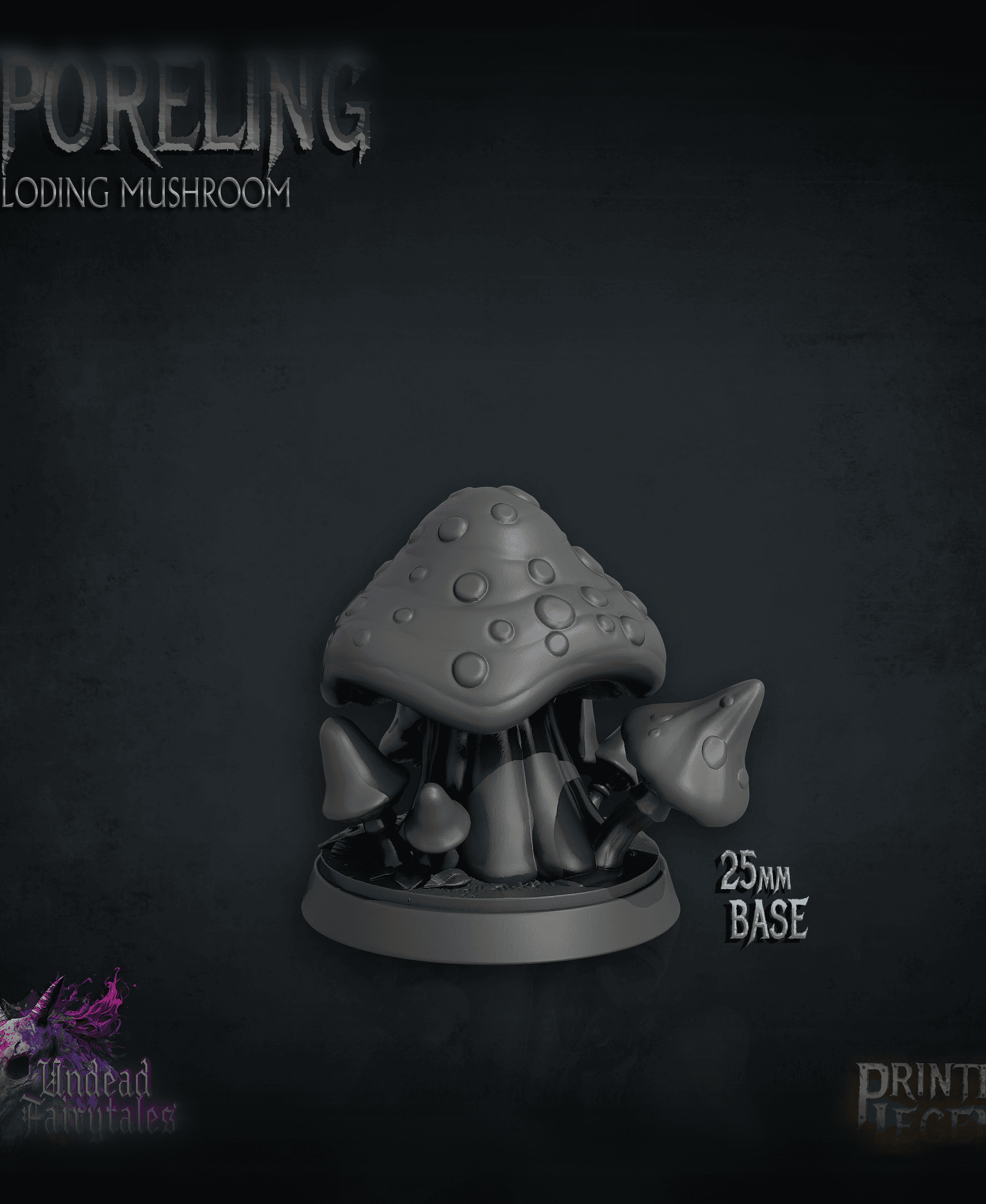 Sporeling - Mushroom environment object for dnd 5e (25mm Base) 3d model