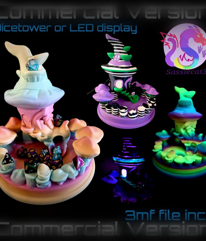 Witches Shoe Dicetower and LED display *Commercial Version* 3d model