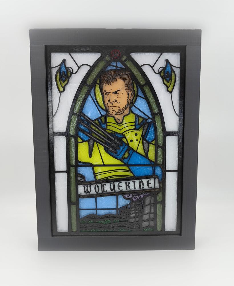 Wolverine Stained Glass Light Box 3d model