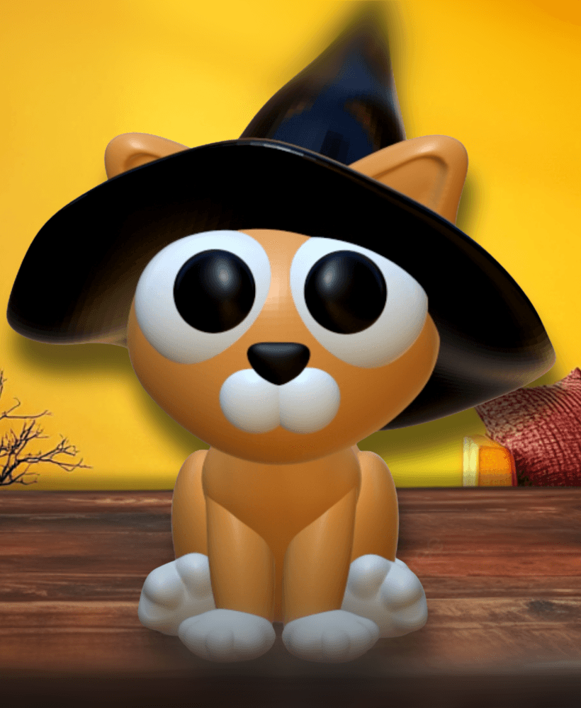 Halloween Kitty Figurine Cat Toy Kitten Chibi Decoration 3d model