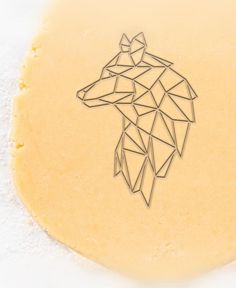 Geometric Wolf Cookie Cutter, Biscuit Cutter 3d model