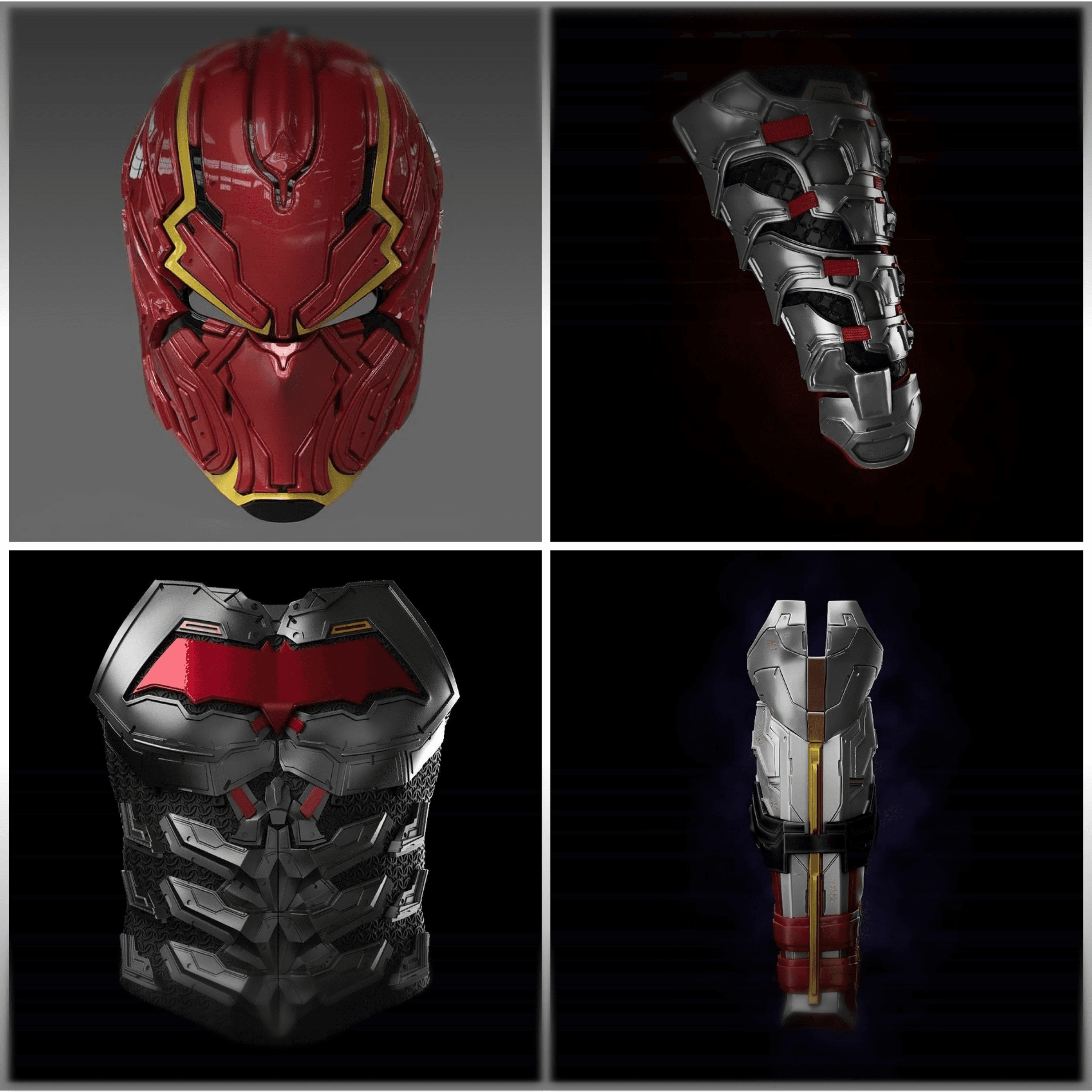 Red Hood Samurai Costume STL 3D FILE 3d model