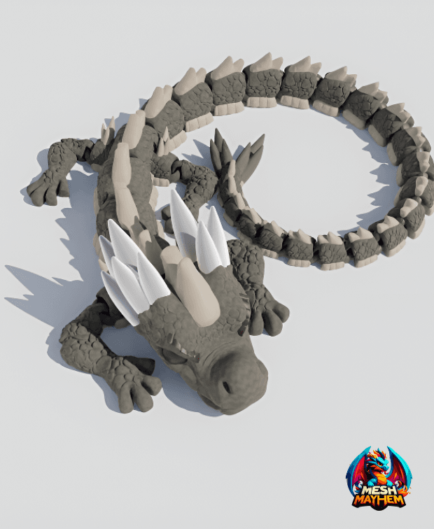 Rockscale: The Majestic Articulated Dragon for 3D Printing Enthusiasts!