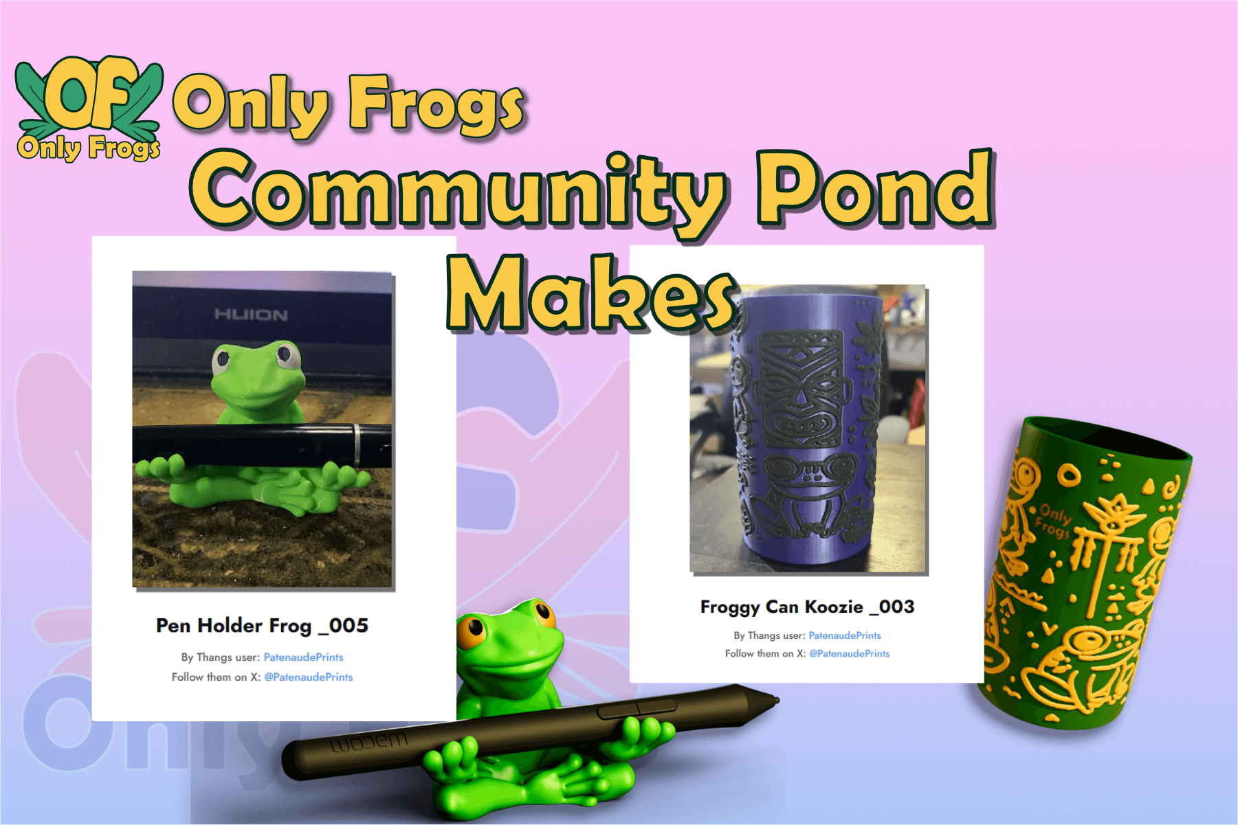 The latest makes to join the Community Pond! See more on the website https://onlyfrogs.club