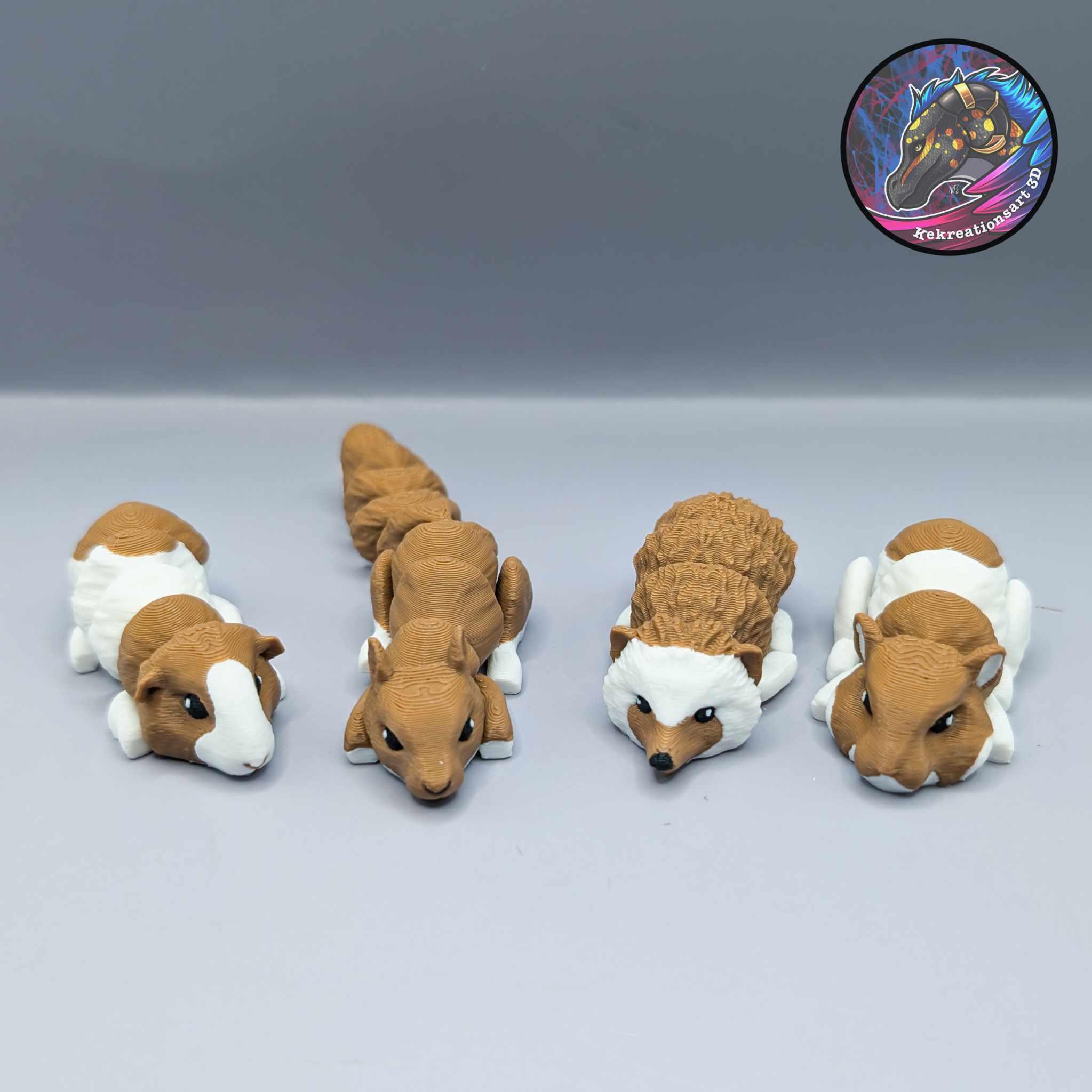FLEXI Baby Critters Set 3, Guinea pig, Hamster, Hedgehog, Squirrel EARLY ACCESS