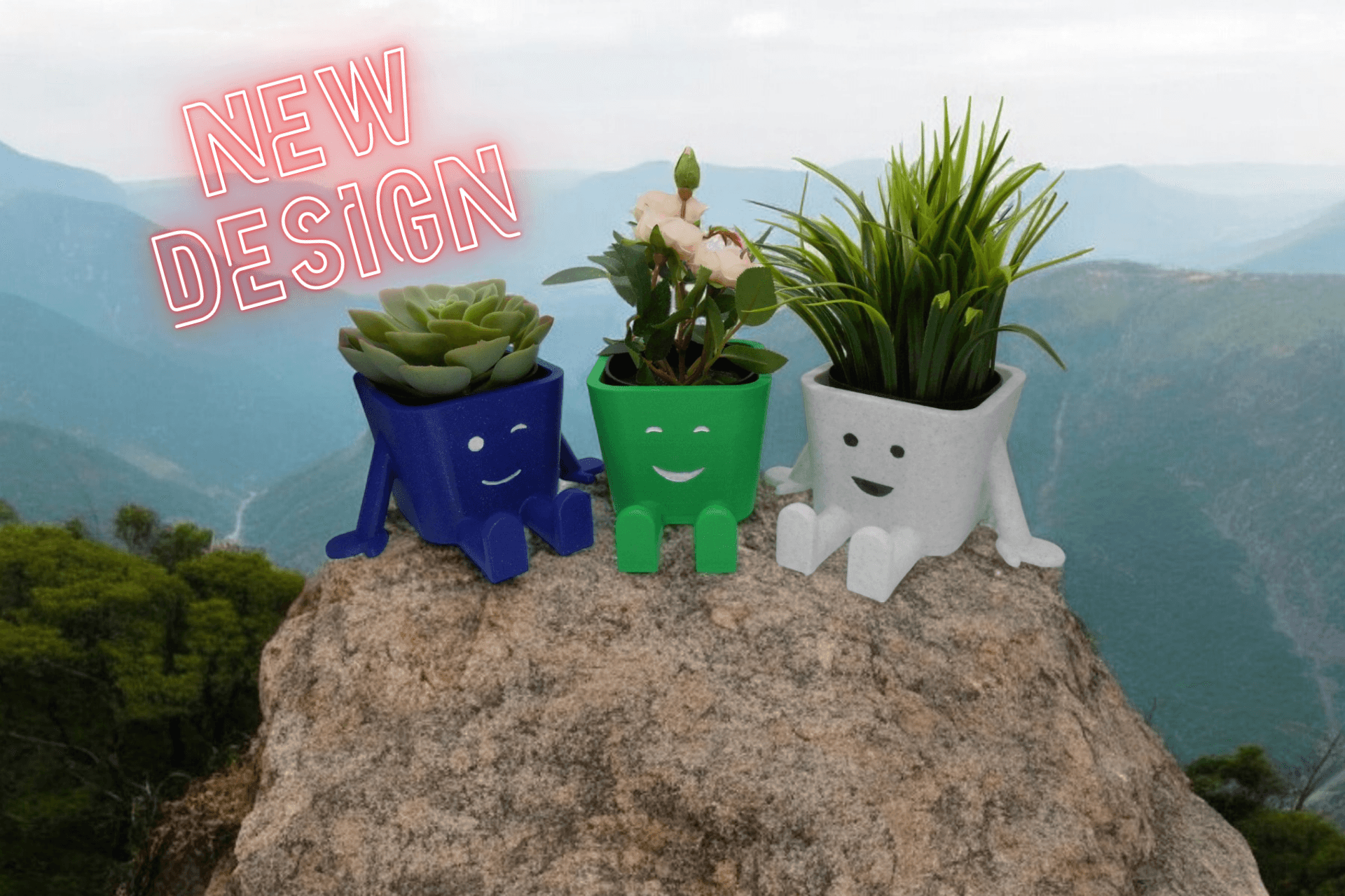 Download Your Fun Smiley Planters for 3D Printing! 😄🌱