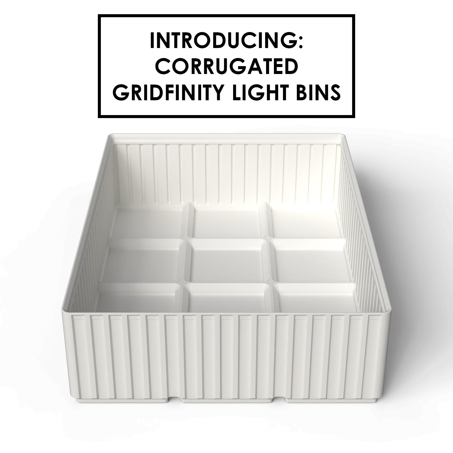 Corrugated Gridfinity Light Bins are here!