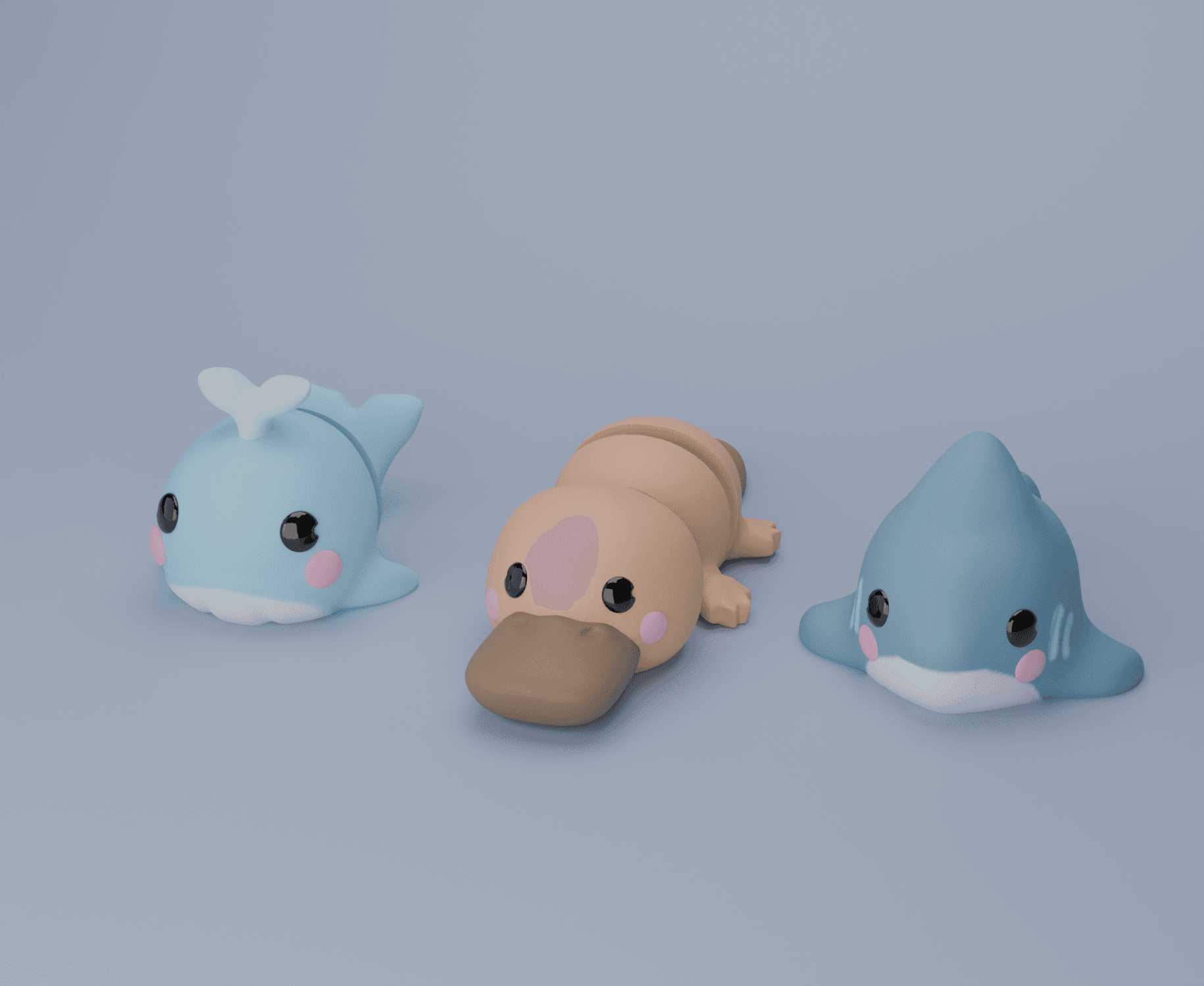 Cute 3D Whale, Platypus, Shark Flexi Keychains are coming!