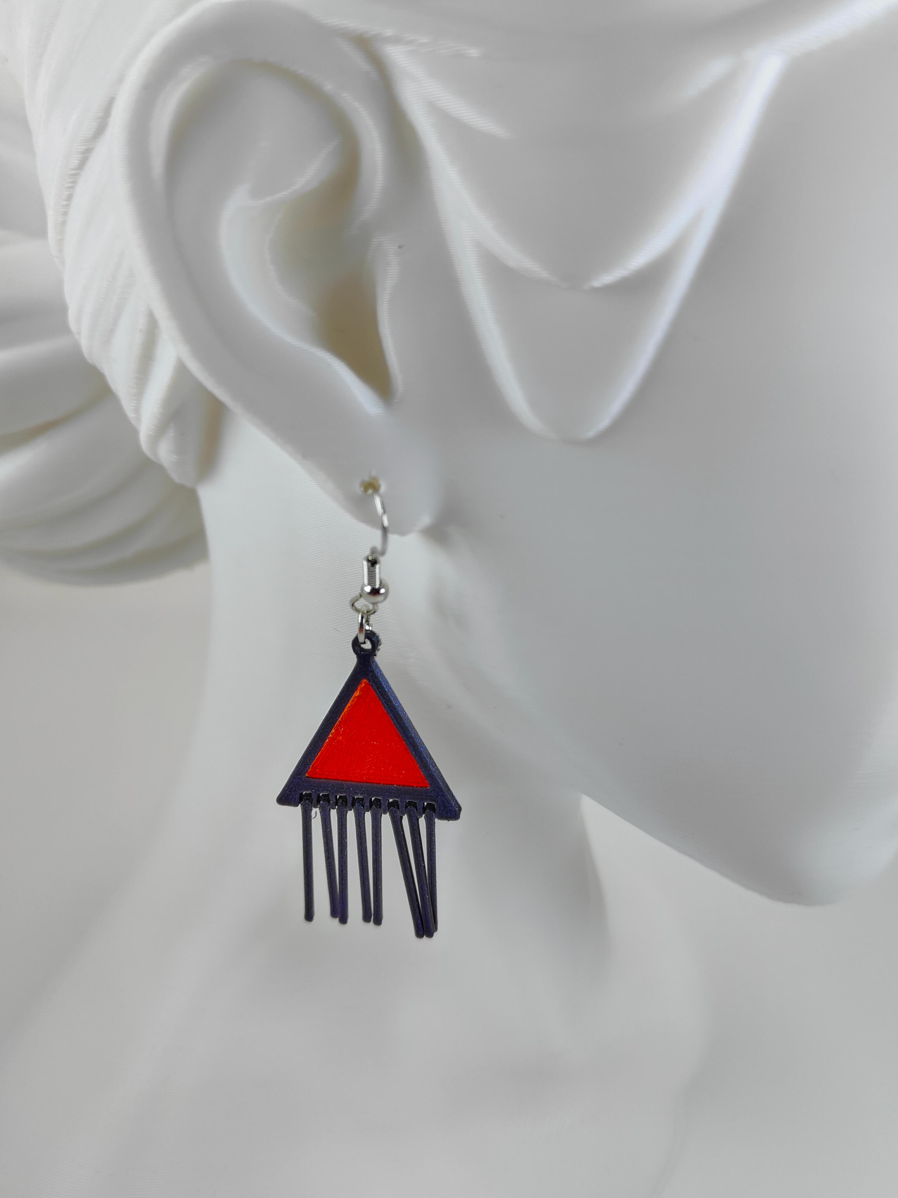3D Printable Earrings - Triangle Trickle 