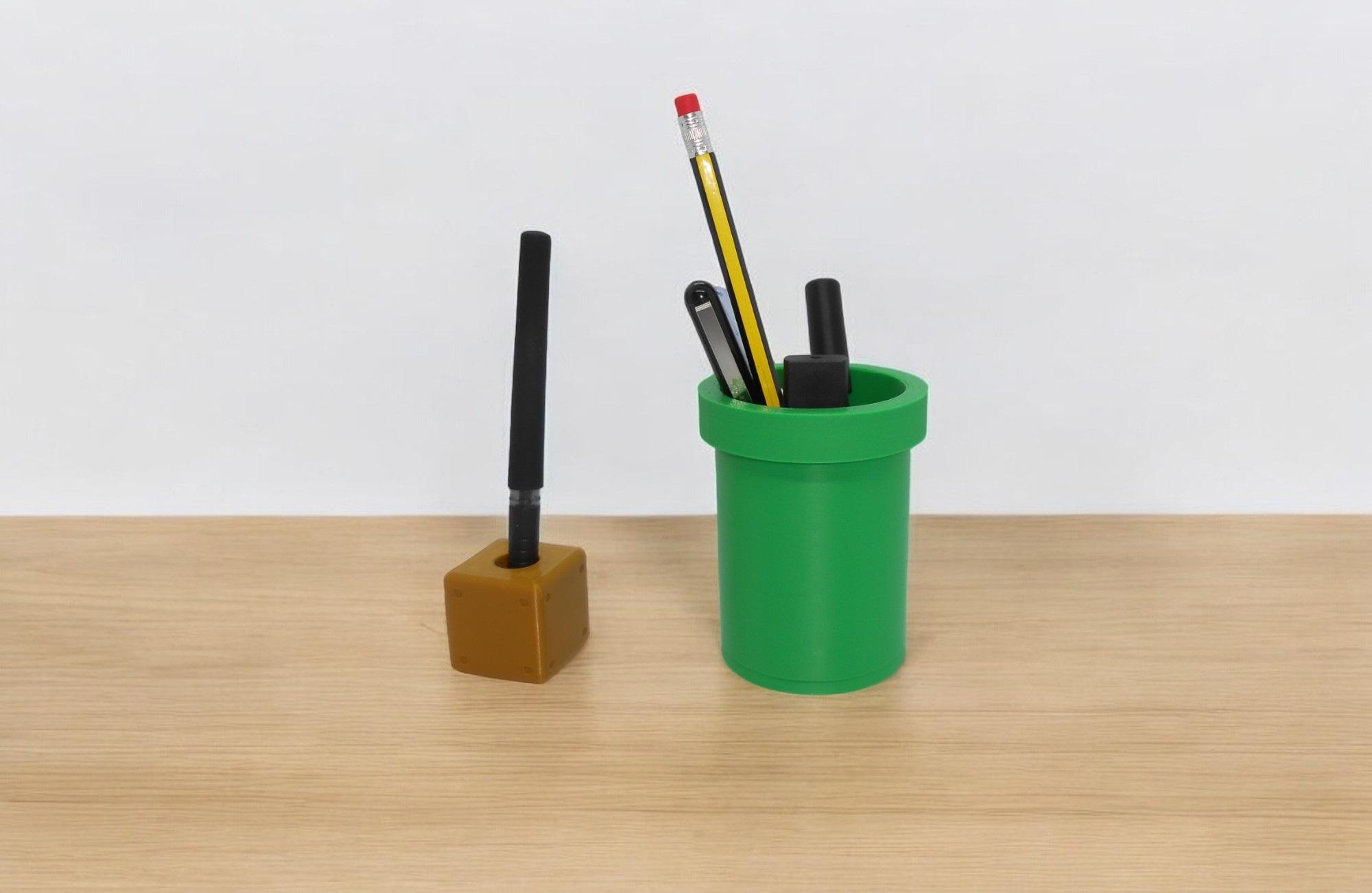 🎮 New 3D Design: Green Pipe Pencil Holder and Retro Video Game-Inspired Pen Stand 🎮