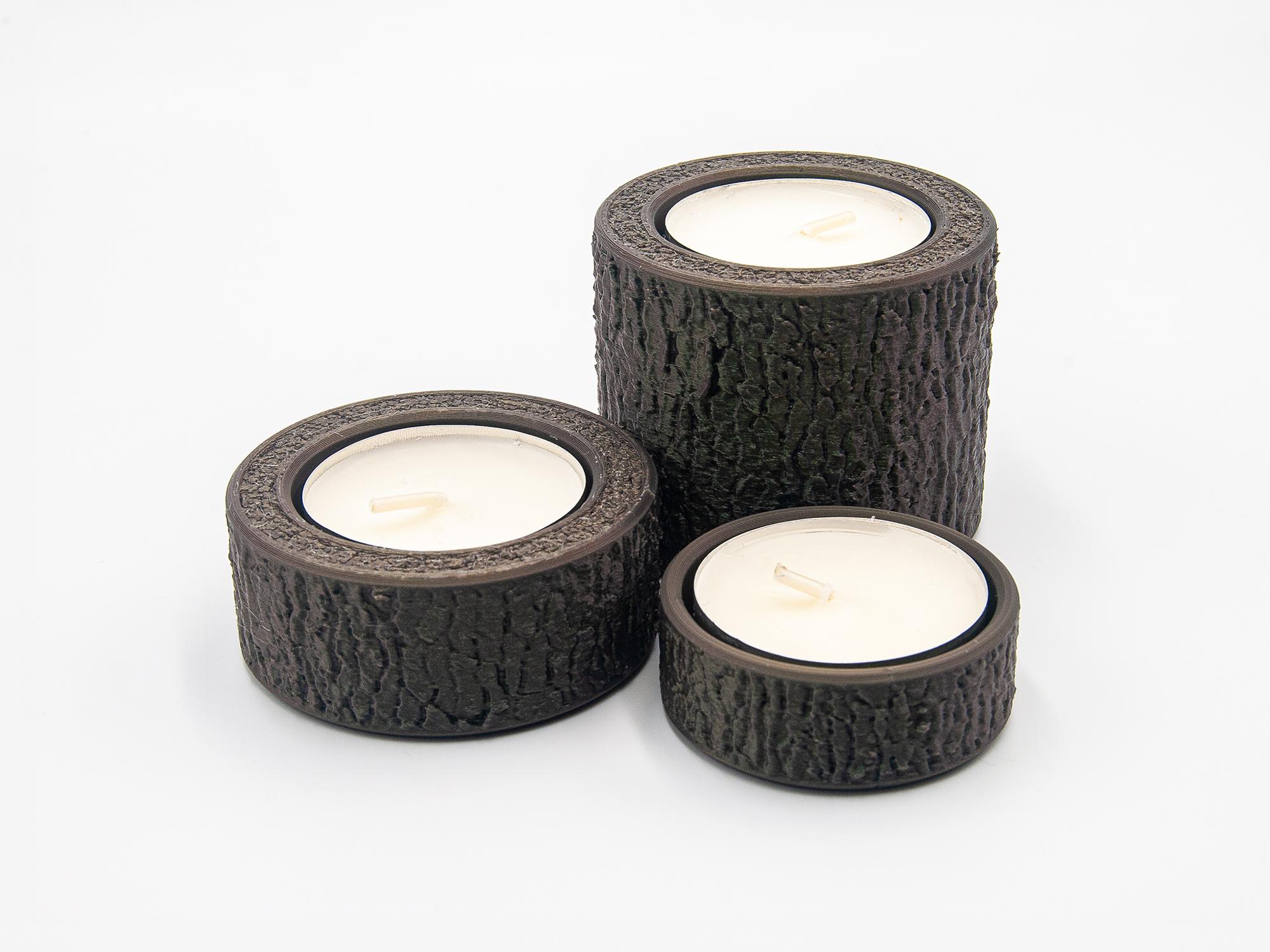 Wood Tealight Candle Holder Set