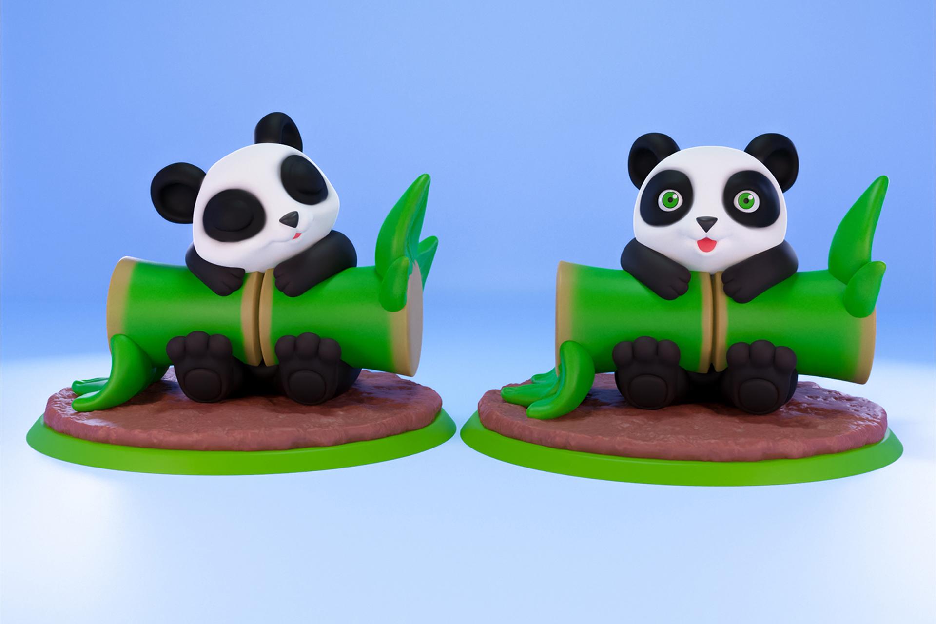 Pochoo The Panda (Smiley and Sleepy)