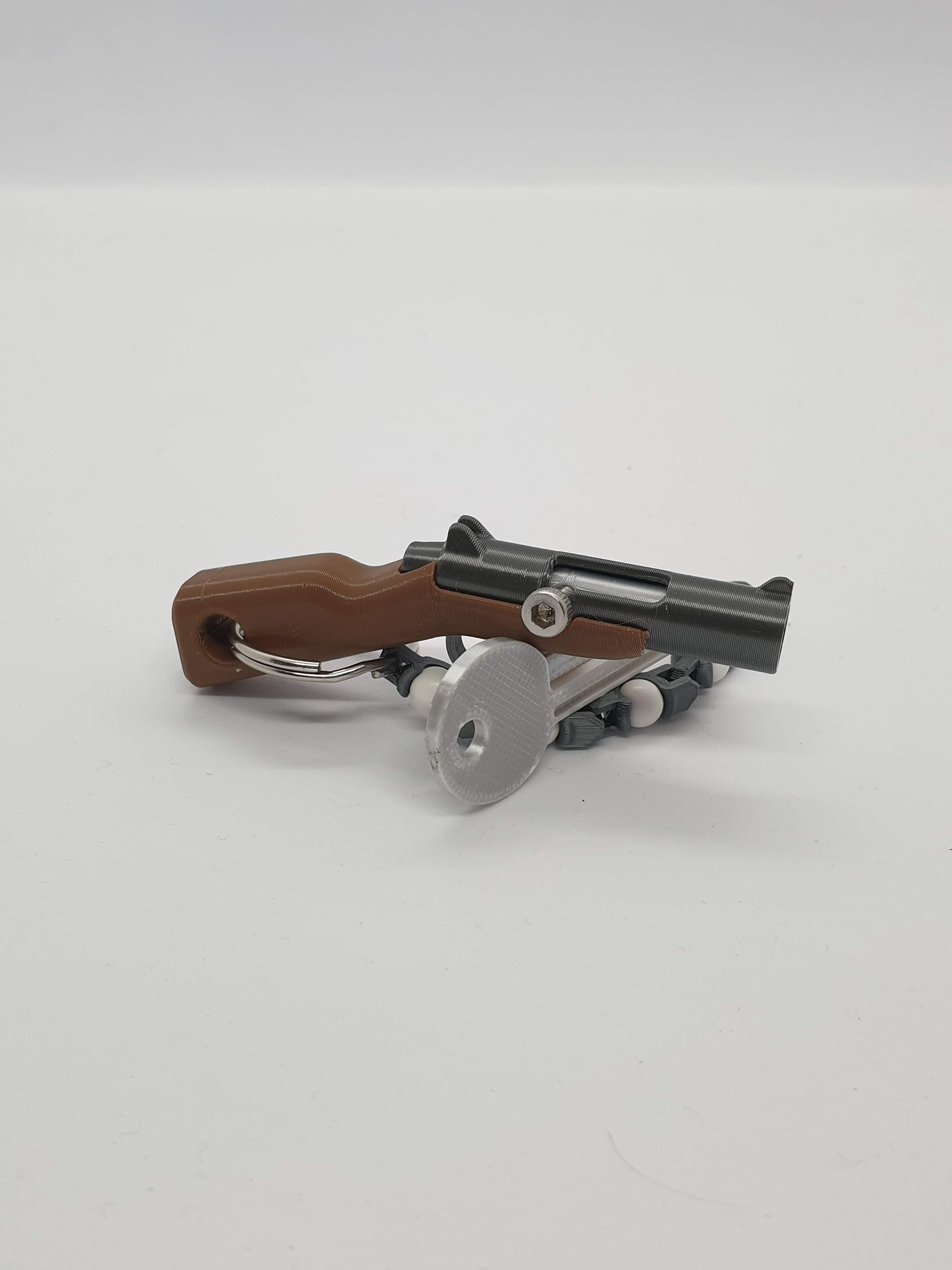 Bolt action rifle toy keychain