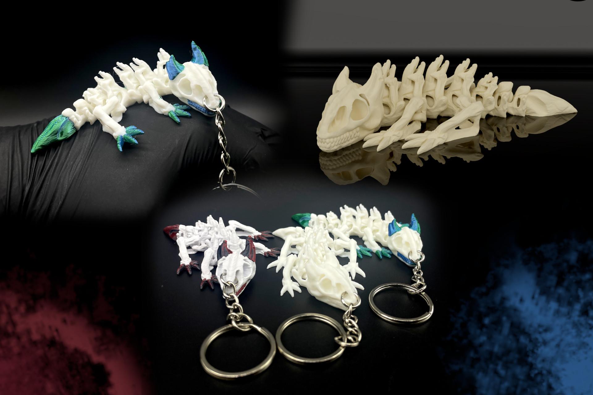 Skeleton Dragon Keychain 🐲