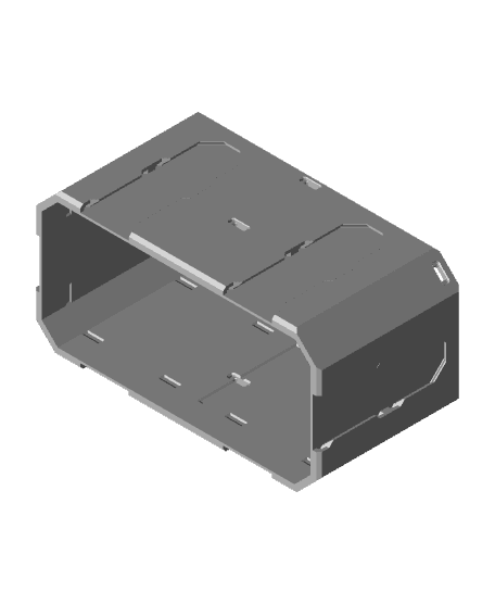 2x1x1 - Topped Multipoint Rail - Pop-In Bin Extension 3d model