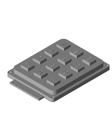 keypad 3x4 3d model