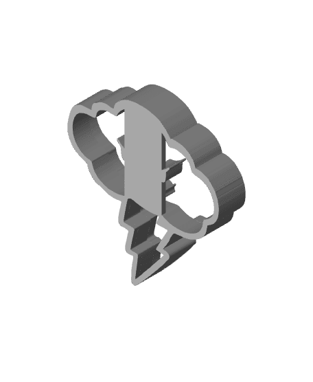 Cloud Cookie Cutter, Biscuit Cutter 3d model