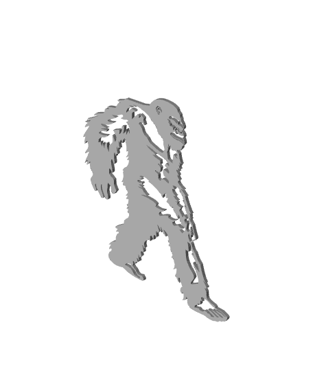 BigFoot wall art sasquatch wall decor yeti decoration 3d model