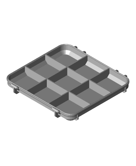 Lego Sorter Box Lid With Divisions (Multicolor for AMS or MMU) 3d model