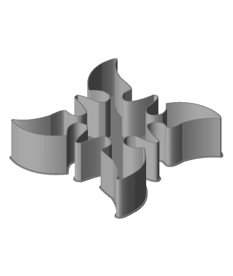 Shuriken 004C, nestable box (v2) 3d model