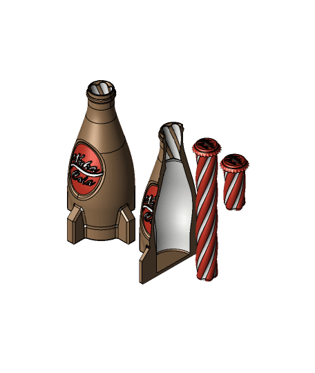 Nuka Cola Bottle - Twist Container Fallout Gamer Design 3d model