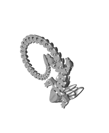 Articulated Dragon 014 - Print in place - No supports - Free - STL 3d model