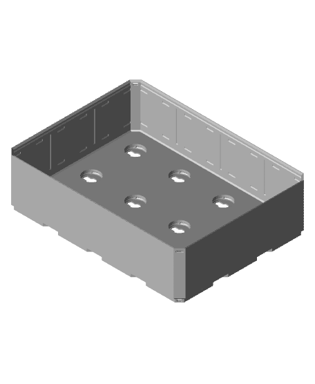 4x3x1, Lock Hole Base, Multigrid Bin 3d model