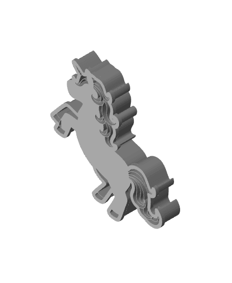 Unicorn Cookie Cutter, Biscuit Cutter 3d model