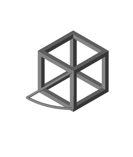 Cube with half-kite panel 3d model