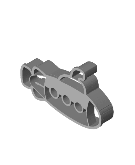 Submarine Cookie Cutter, Biscuit Cutter 3d model