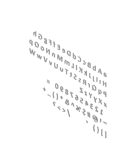 Calibri Letters Font 3d model