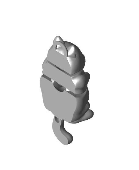 Chonky Cat Flexi Trio: Articulating Toy, Keychain & Magnet  3d model