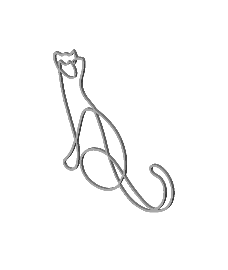 Cat Line Animal  2D Art Frame.stl 3d model