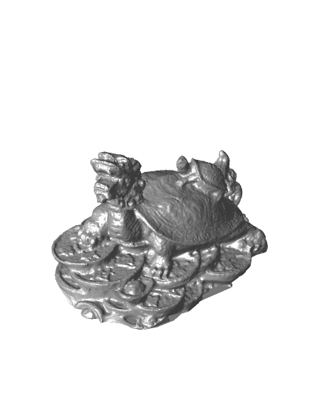Dragon Turtles on Chinese Coin Stack Figurine  3d model