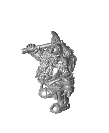 Bjorn - Grand Miner - Flesh of Gold - PRESUPPORTED - Illustrated and Stats - 32mm scale			 3d model