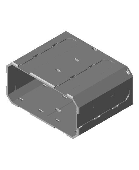 2x1x1·5 - Topped Multipoint Rail - Pop-In Bin Extension 3d model