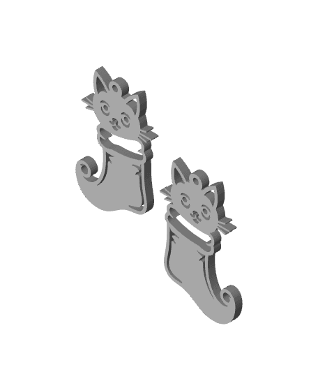 kitten elf sock earrings.stl 3d model