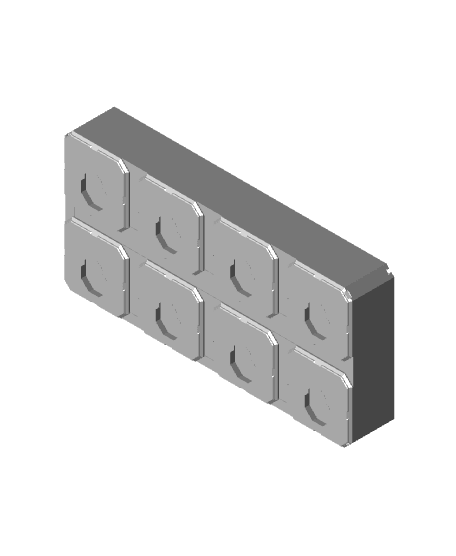 4x2x0.75 - Full Curved - Divided Bin - Multibin Insert 3d model