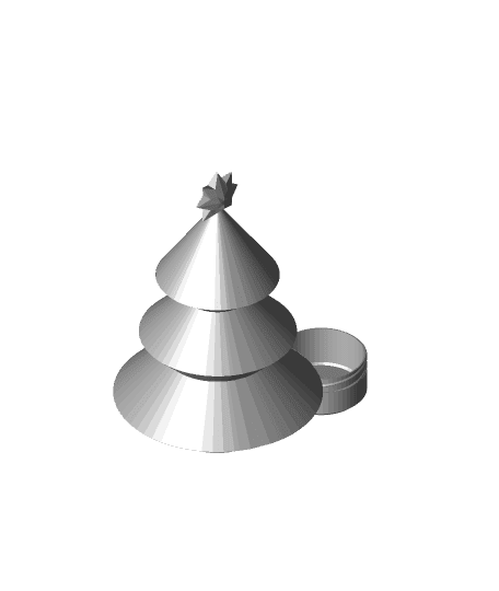 Christmas Tree Remix of Scalable Round Screw-Top Box 3d model