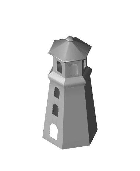 Lighthouse Tealight Holder - Print in place 3d model